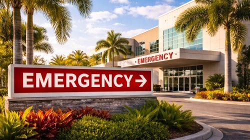 Florida hospital emergency room entrance — understanding auto liability coverage limits