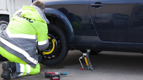 Replacing a tire for AAA Membership w/ AAA Roadside Assistance