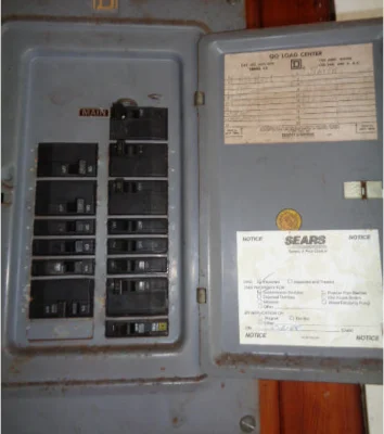 Electrical panel from 4 point inspection during Florida home inspections