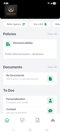 Manage Florida home and auto insurance on Think Safe Insurance mobile app